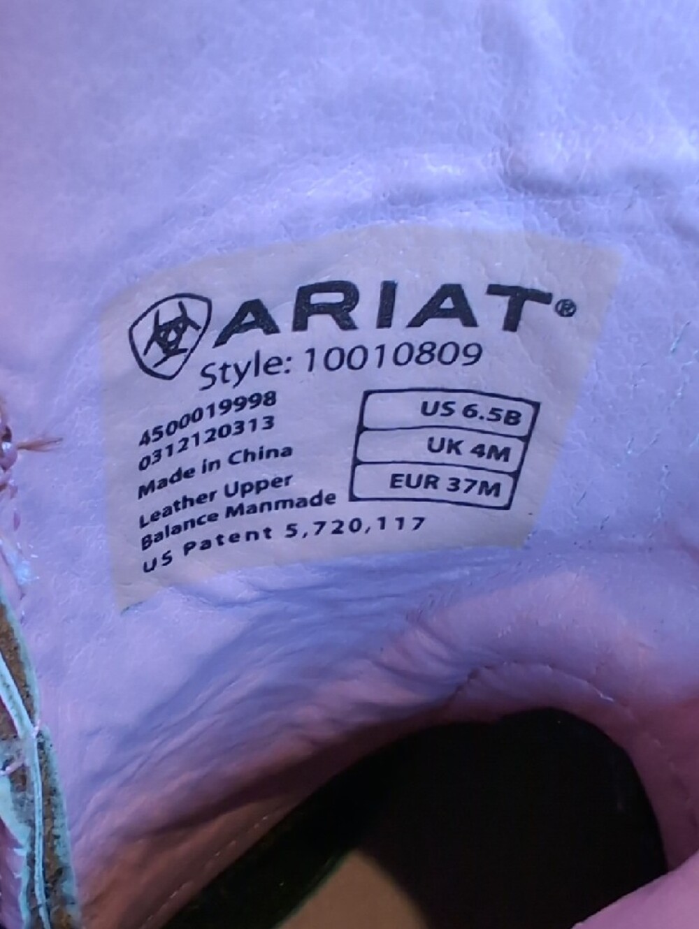 Ariat Fat Baby Leather Cowboy Boots with Pink Trim - Picture 8 of 10